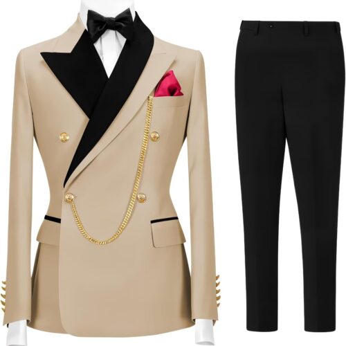 Double Breasted Slim Fit Formal Tuxedo Wedding and Prom big and tall mens
