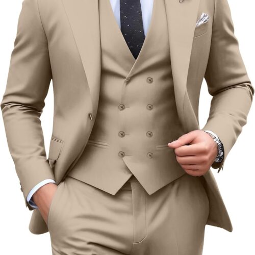 Single Button Double Breasted Three Piece Formal Tuxedo big and tall mens