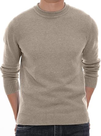 Men's Essential Crewneck Pullover Sweater Classic Lightweight Knit for Daily Wear Big and Tall