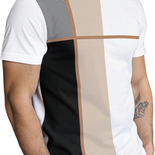Men's Casual Short Sleeve Crew Neck Graphic Big and Tall T-Shirt