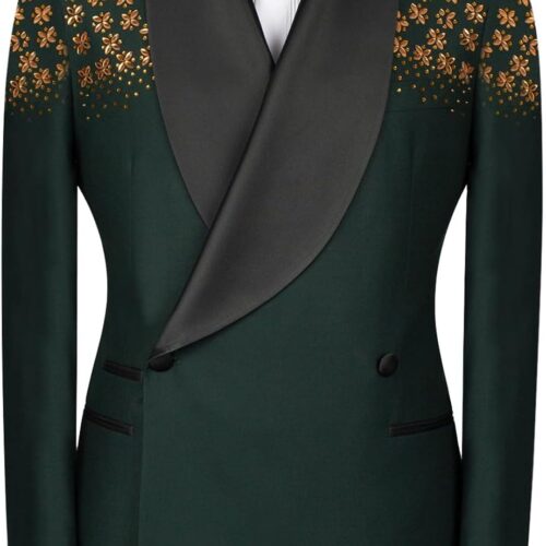 Pearl Embellished Shawl Lapel Velvet Tuxedo Jacket big and tall mens