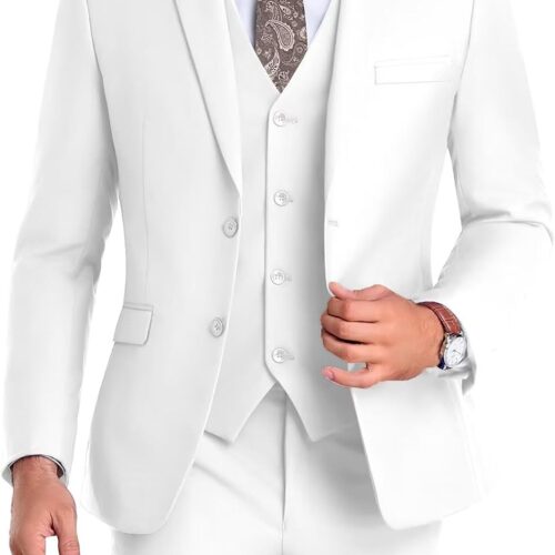 Classic Two Button Three Piece Business Tuxedo With Tie big and tall mens