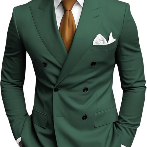 Modern Double Breasted Two Piece Suit Slim Fit big and tall mens