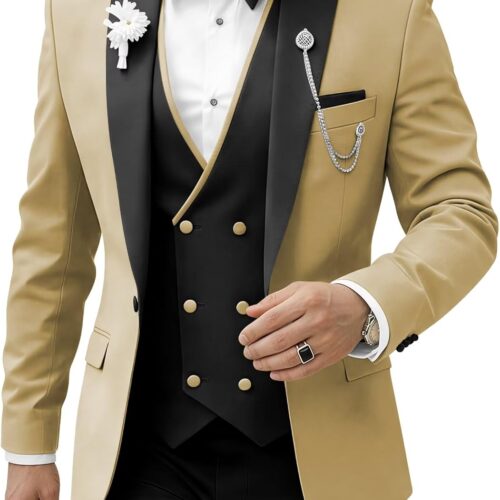 Contemporary Three Piece Slim Fit Business Suit big and tall mens