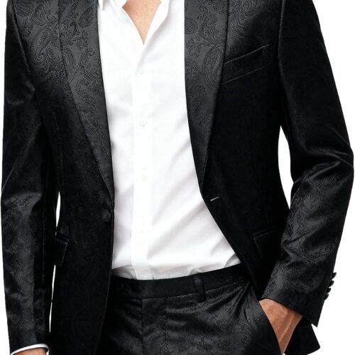 Paisley Print One Button Two Piece Party Suit big and tall mens
