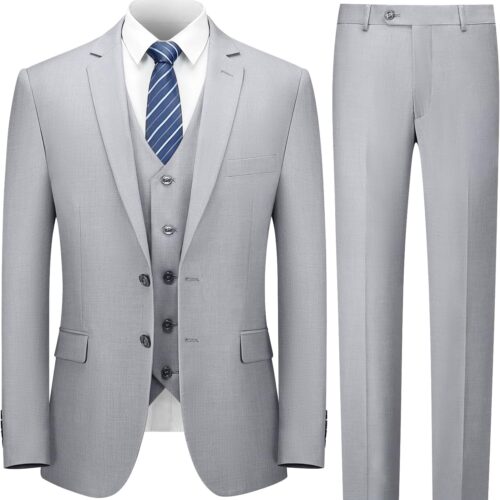 Tailored Three Piece Business Suit With Tie big and tall mens