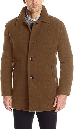 Men's Button Up Wool Plush Car Coat Big and Tall