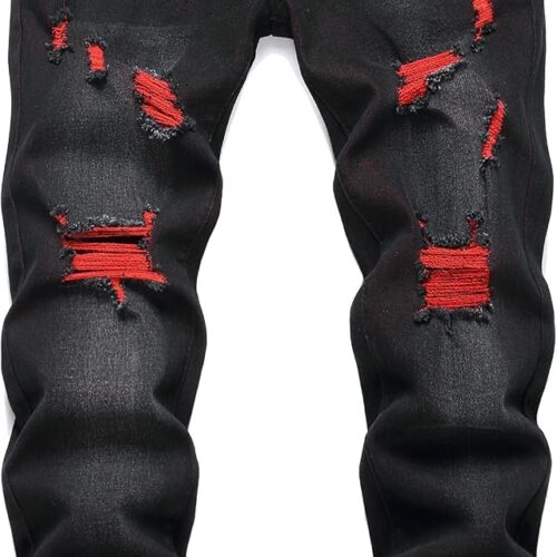 Men's Slim Fit Stretch Ripped Skinny Fashion Distressed Straight Comfort Flex Waist Big and Tall Jeans