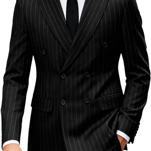 Paisley Double Breasted Two Piece Dinner Suit Peak Lapel big and tall mens
