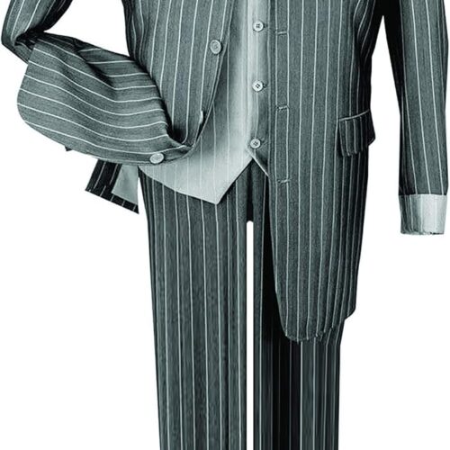 Contrast Stripe Suit with Vest Custom Color Options big and tall mens