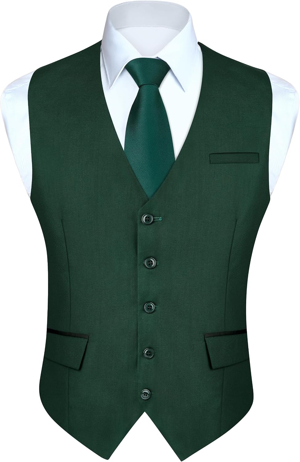 Men's Suit Vest Business Formal Solid Wedding Dress Waistcoat V Neck Tuxedo Big and Tall Vest