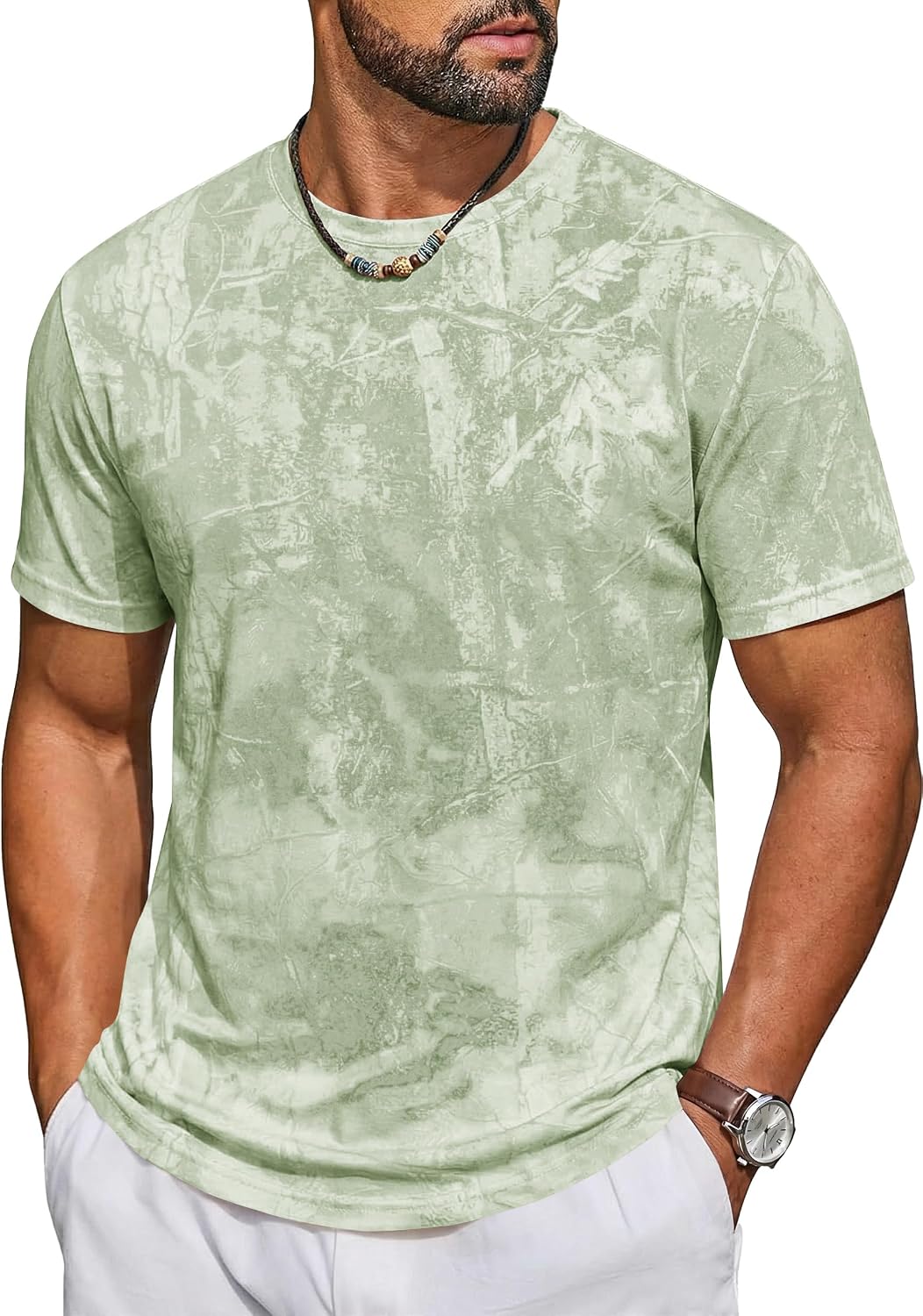 Men's Stretch Graphic Print Casual Streetwear Big and Tall T-Shirt