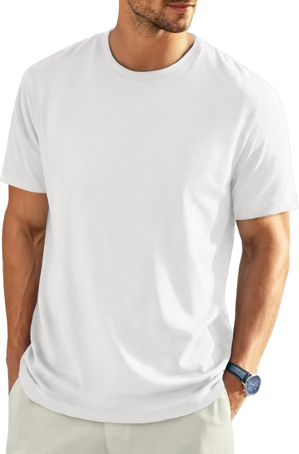 Men's Heavyweight Cotton Classic Short Sleeve Big and Tall T-Shirt