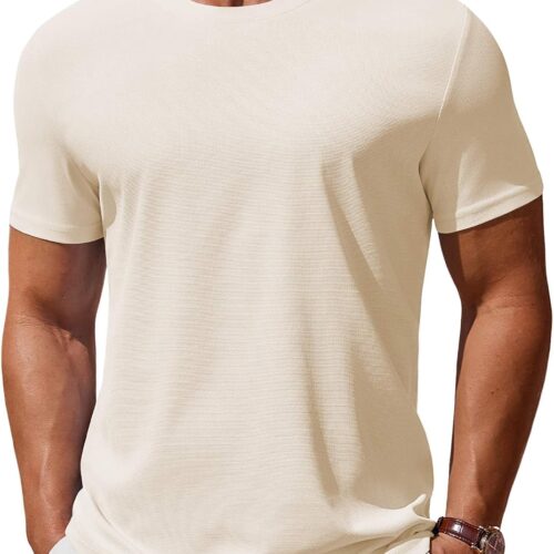 Men's Short Sleeve Crew Neck Casual Summer Classic Basic Big and Tall T-Shirt