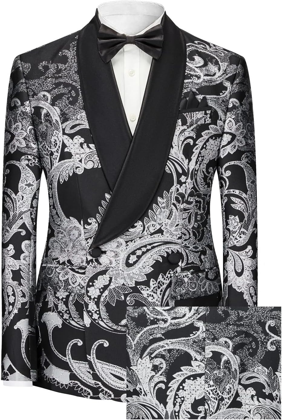 Luxury Floral Embroidered Dinner Jacket Party and Banquet big and tall mens