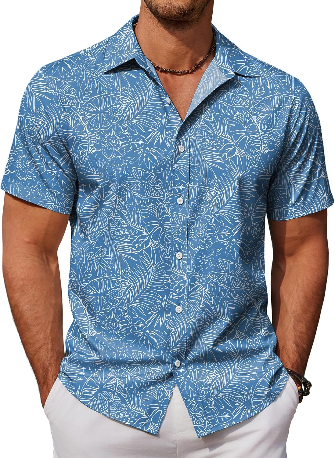 Mens Hawaiian Short Sleeve Button Down Aloha Casual Beach Big and Tall Shirt